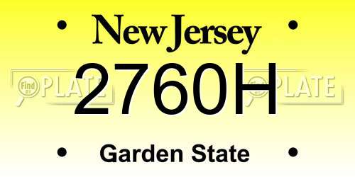 2760H New Jersey License Plate
