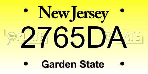 2765DA New Jersey License Plate