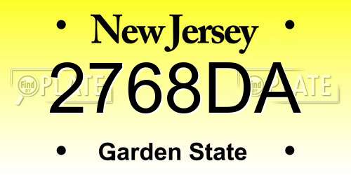 2768DA New Jersey License Plate