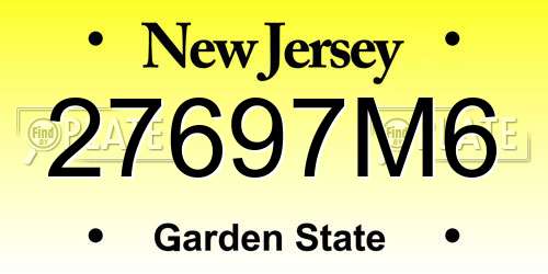 27697M6 New Jersey License Plate