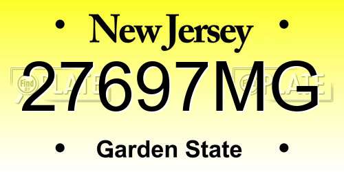 27697MG New Jersey License Plate