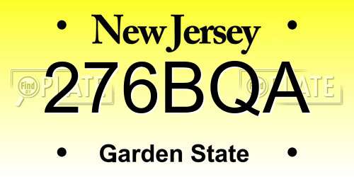 276BQA New Jersey License Plate
