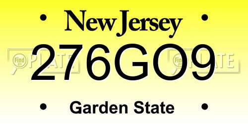 276GO9 New Jersey License Plate