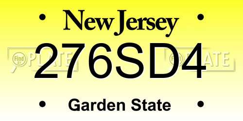 276SD4 New Jersey License Plate