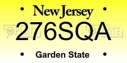 276SQA New Jersey License Plate