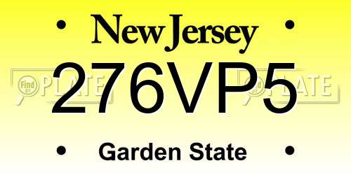 276VP5 New Jersey License Plate