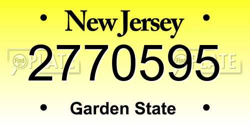 2770595 New Jersey License Plate