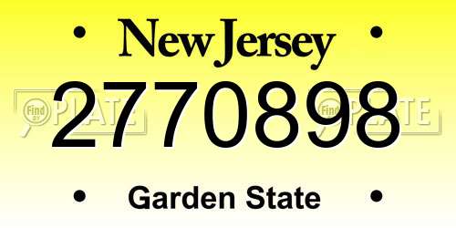 2770898 New Jersey License Plate