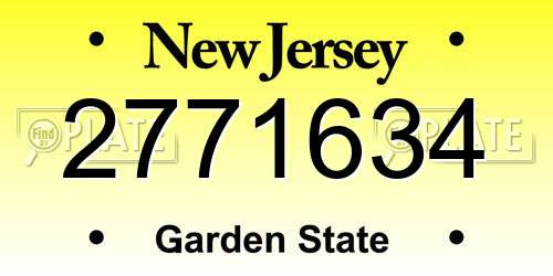 2771634 New Jersey License Plate