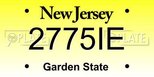 2775IE New Jersey License Plate