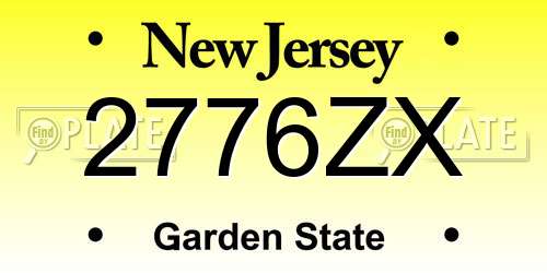 2776ZX New Jersey License Plate