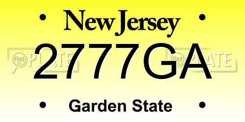 2777GA New Jersey License Plate