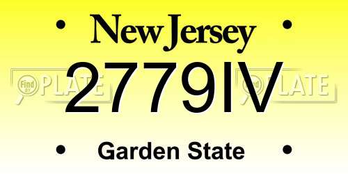 2779IV New Jersey License Plate