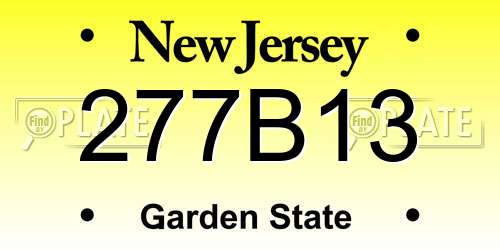 277B13 New Jersey License Plate