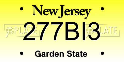 277BI3 New Jersey License Plate