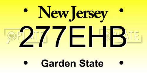 277EHB New Jersey License Plate