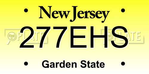 277EHS New Jersey License Plate