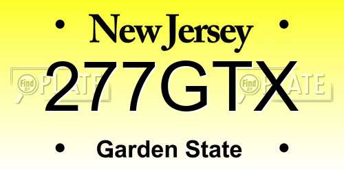 277GTX New Jersey License Plate
