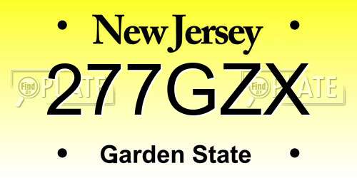277GZX New Jersey License Plate