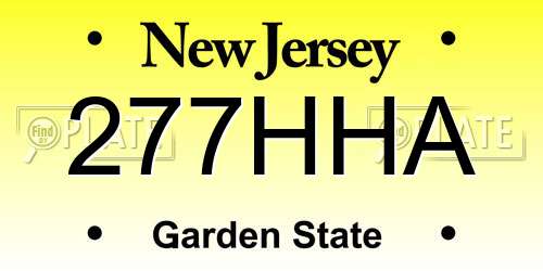 277HHA New Jersey License Plate