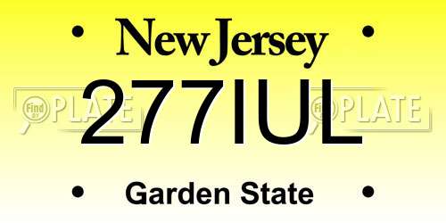 277IUL New Jersey License Plate