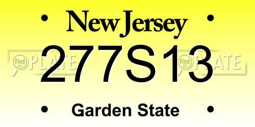 277S13 New Jersey License Plate