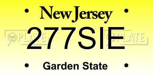 277SIE New Jersey License Plate
