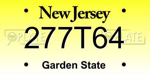 277T64 New Jersey License Plate