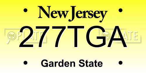 277TGA New Jersey License Plate