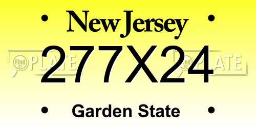 277X24 New Jersey License Plate