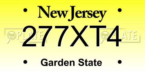 277XT4 New Jersey License Plate