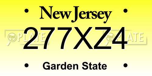 277XZ4 New Jersey License Plate