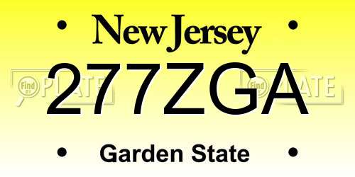277ZGA New Jersey License Plate