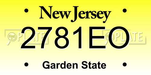 2781EO New Jersey License Plate