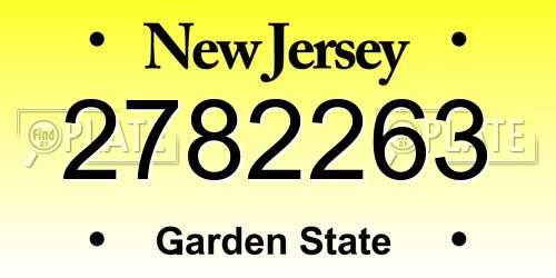 2782263 New Jersey License Plate