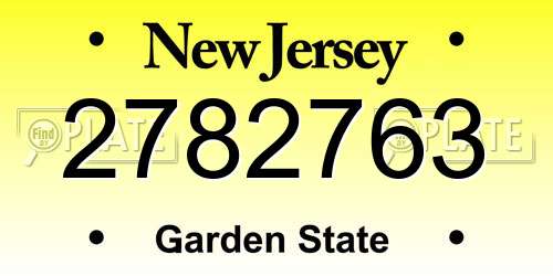 2782763 New Jersey License Plate
