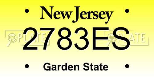 2783ES New Jersey License Plate