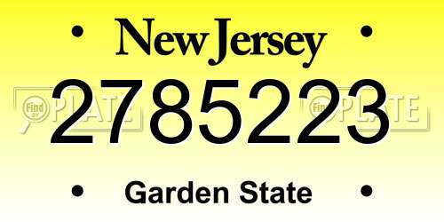 2785223 New Jersey License Plate