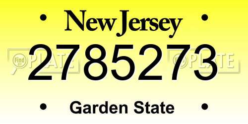 2785273 New Jersey License Plate