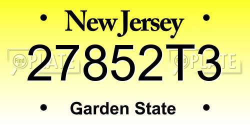 27852T3 New Jersey License Plate