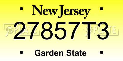 27857T3 New Jersey License Plate