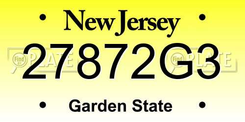 27872G3 New Jersey License Plate