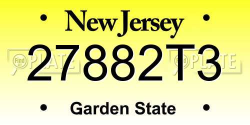27882T3 New Jersey License Plate