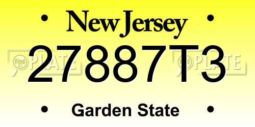 27887T3 New Jersey License Plate