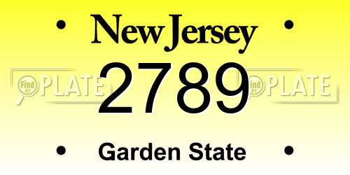 2789 New Jersey License Plate
