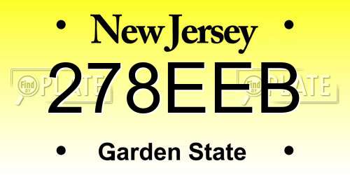 278EEB New Jersey License Plate
