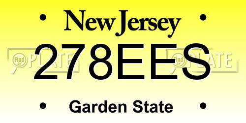 278EES New Jersey License Plate