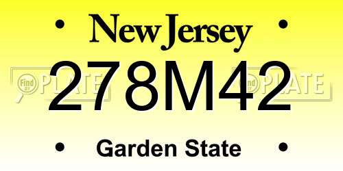 278M42 New Jersey License Plate