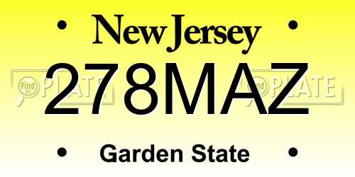 278MAZ New Jersey License Plate