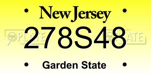 278S48 New Jersey License Plate